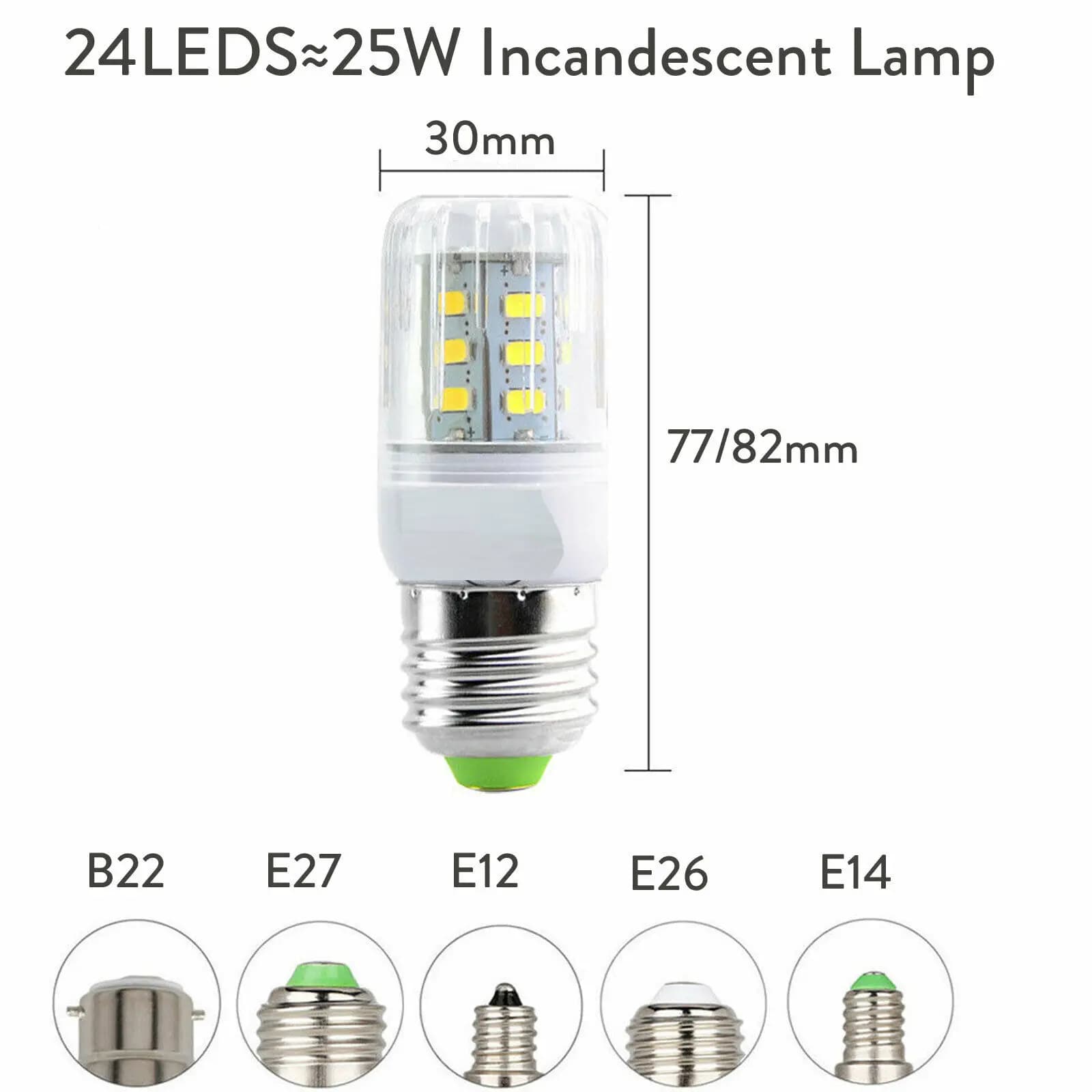 Ampoules LED épis de maïs E27 E14 B22, bouchon à baïonnette à vis SES 7W 12W 30W 45W Ultra lumineux