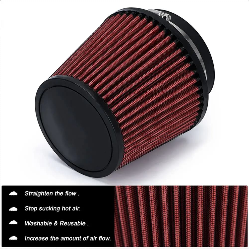 Filtre à Air universel modifié pour voiture, 76/100mm, entrée à haut débit, filtre à Air froid pour