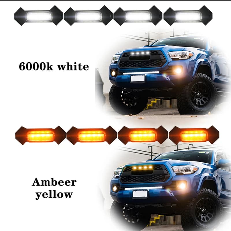 Éclairage de calandre LED pour voiture, 4 pièces, pour Toyota Tacoma 2016-up avec calandre TRD Pro u