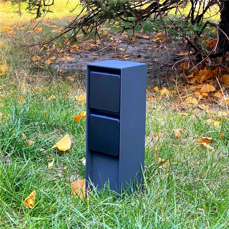 Prise extérieure 2 voies prises ue 3680W 16A corps en aluminium colonne d'énergie prise de jardin ét