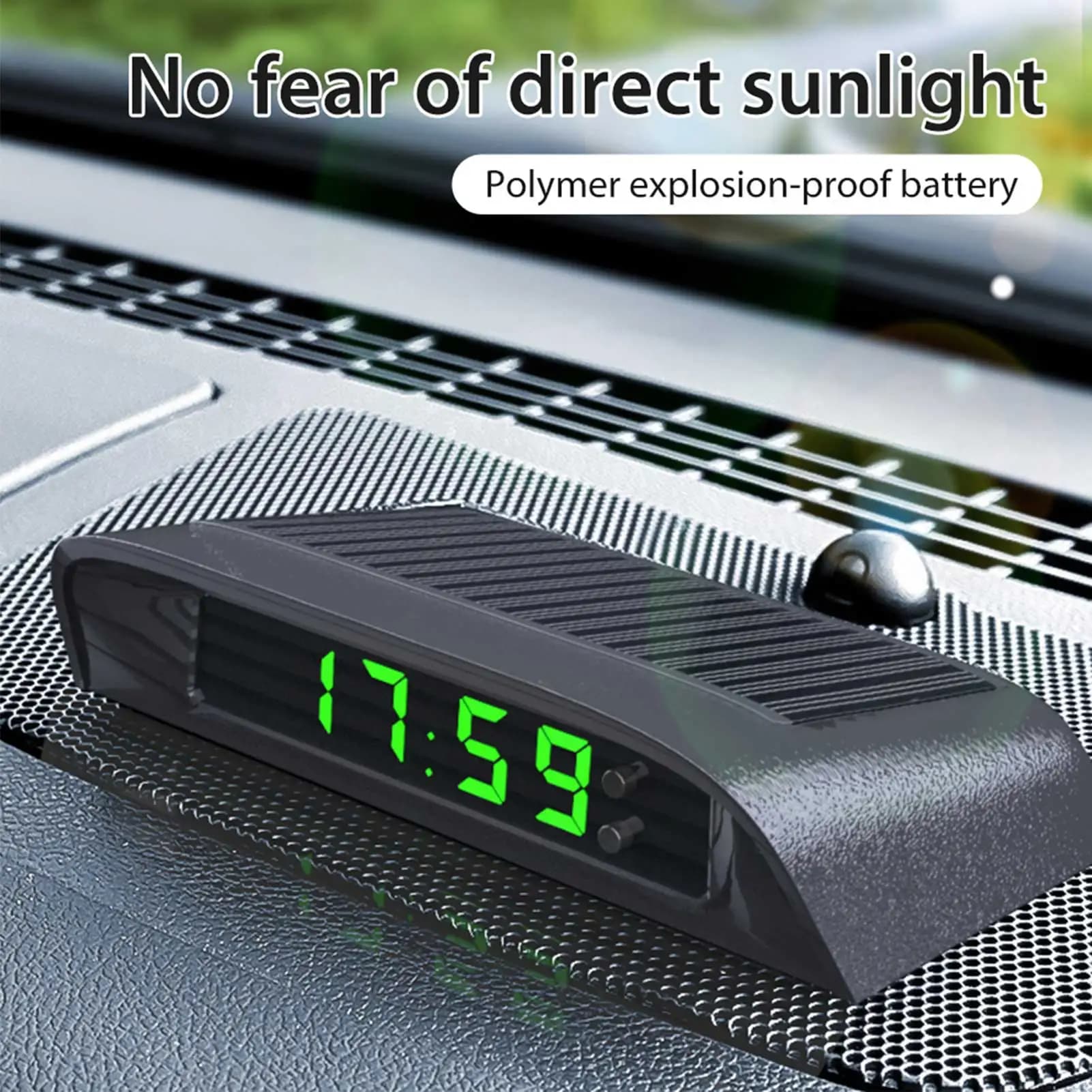 Horloge Numérique Interne de Voiture avec Batterie spatirée, Accessoire de Décoration Solaire, 6224