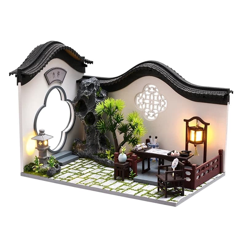Maisons de beurre en bois bricolage, kits de construction miniatures avec meubles, cour chinoise, ma