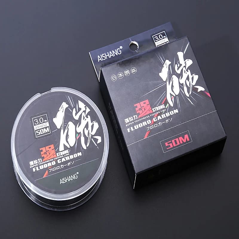 50M Super fort 100% fluorocarbone ligne de pêche en Fiber de carbone ligne Leader sel coulant ligne