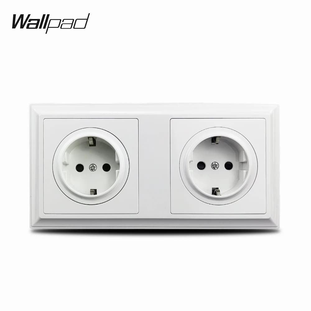 Prise de courant murale en plastique L6, 172x86mm, blanc crème, Double 16A, AC 220V