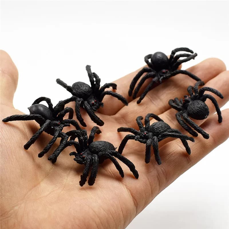 5 pièces d'araignée noire d'horreur 4.5cm, fournitures de décoration de fête de bar en toile, jouet