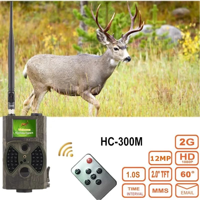 Caméra de chasse sans fil 16MP 1080P avec vision nocturne, MMS, SMTP, SMS, caméra de surveillance de