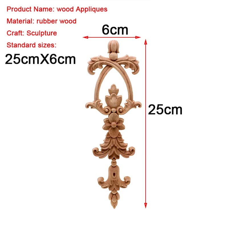 VZLX – décalcomanie en bois de chêne non peint, vague de fleurs, Applique d'angle pour décoration de