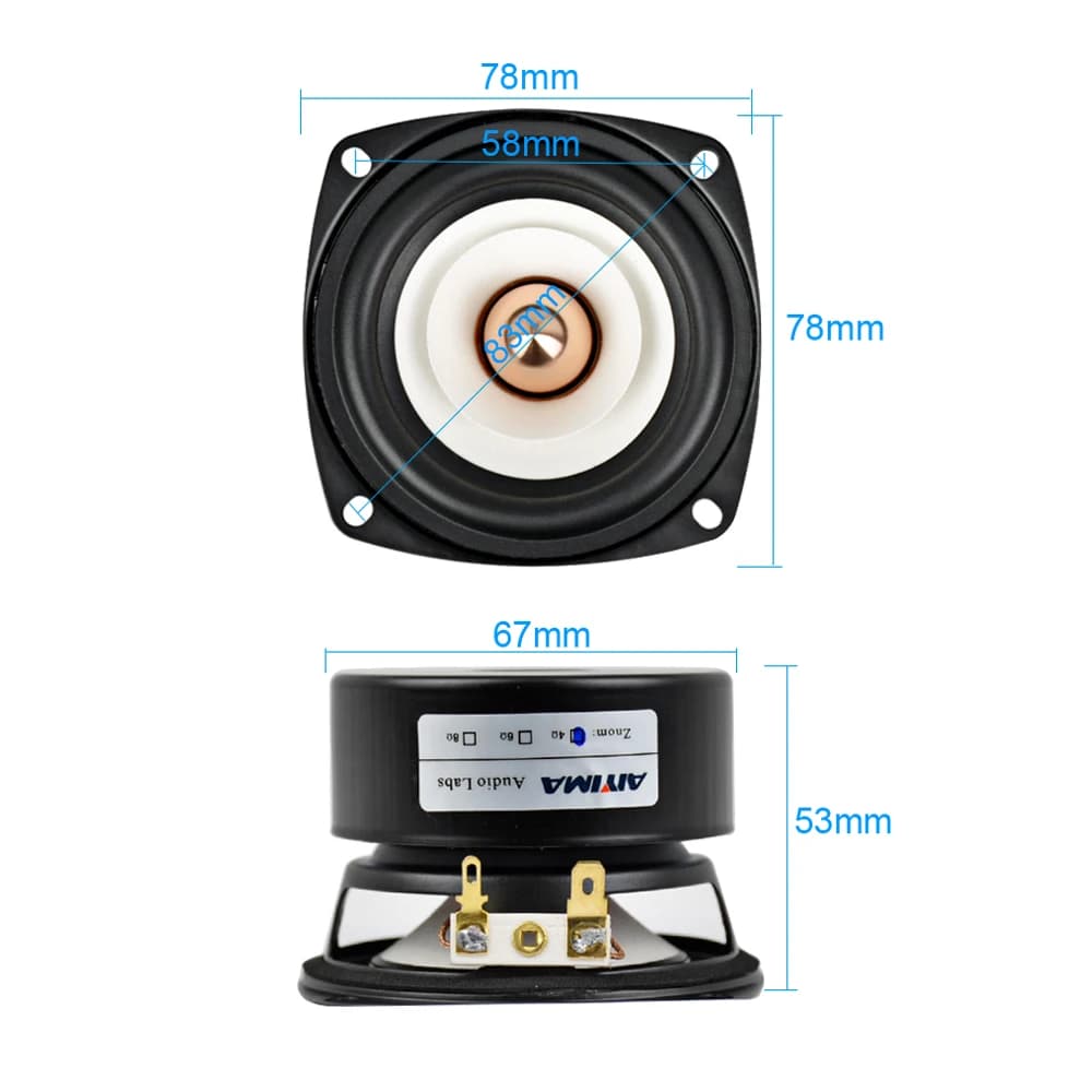 AIYIMA 2 pièces, haut-parleurs pleine gamme de 3 pouces, 4 8 ohms, 15 W, haut-parleur de basse et de