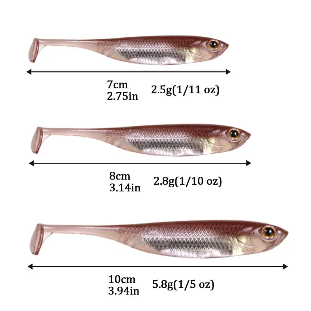 Leurres souples de pêche 7cm 8cm 10cm alose pêche ver nageurs Silicone leurre souple pour carpe bar
