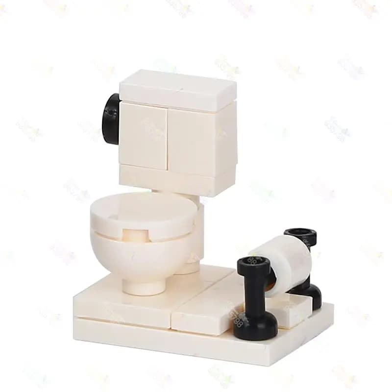 Série MOC maison salle de bain WC toilettes blocs de construction ville meubles publics Commode As