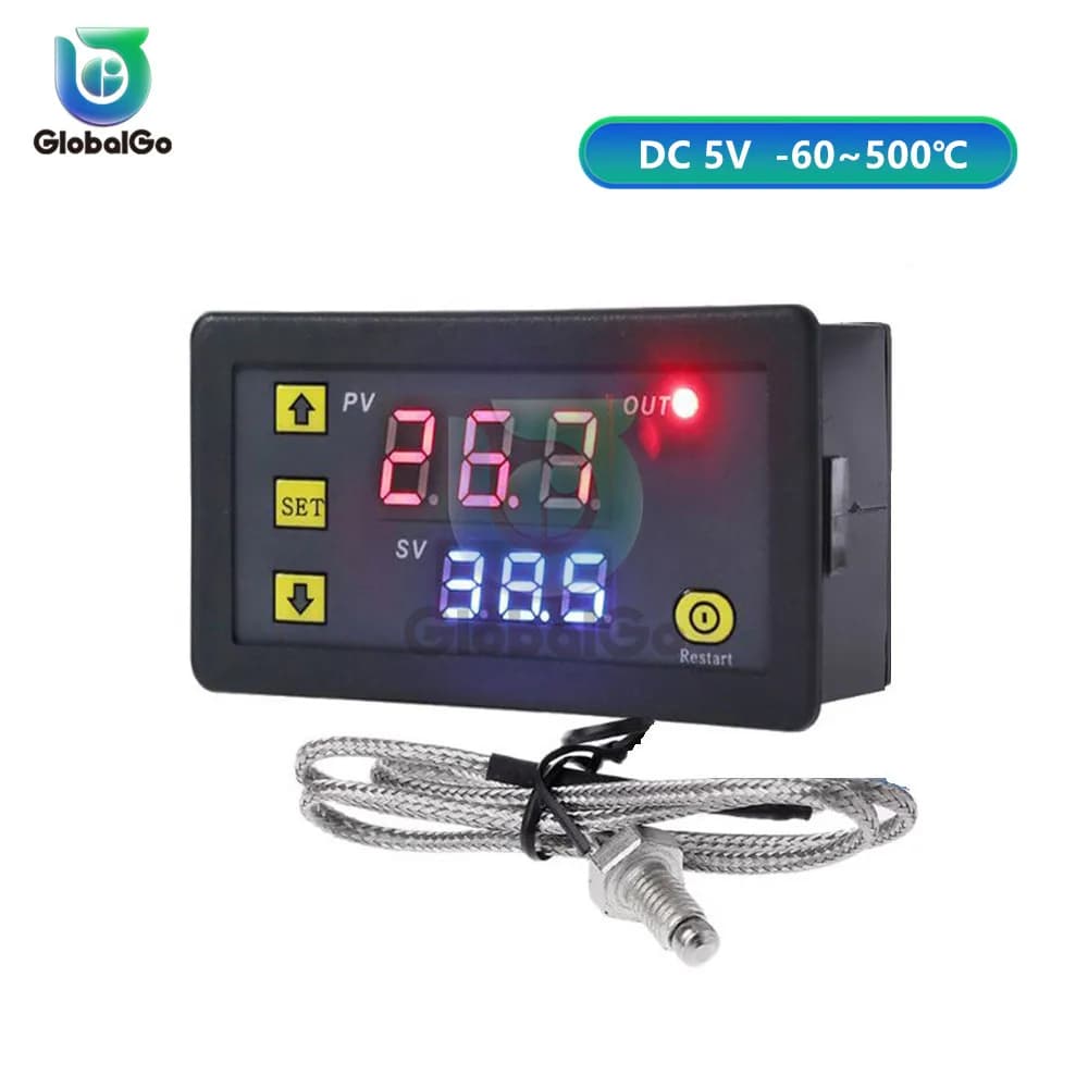 5V 12V 24V 220V -60~500 ℃ Thermomètre Thermostat capteur de température contrôle Type K filetage d