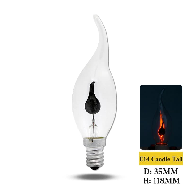 Vintage Edison E14 E27 Led ampoule bougie effet de flamme ampoule 3W AC220V maison pour décor éclair