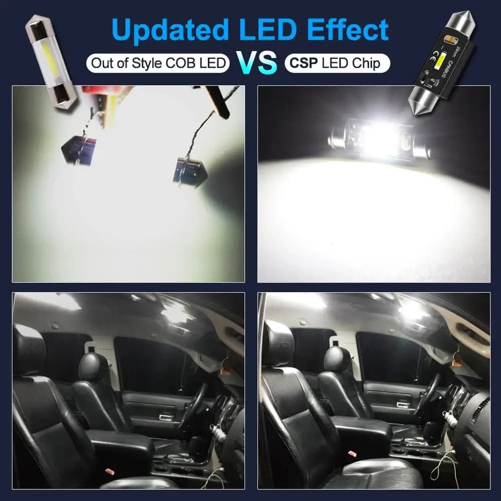 Ampoule Led Canbus C5W C10W, 1 pièce, puces CSP, 31mm 36mm 39mm 41mm, lumière de feston de voiture,