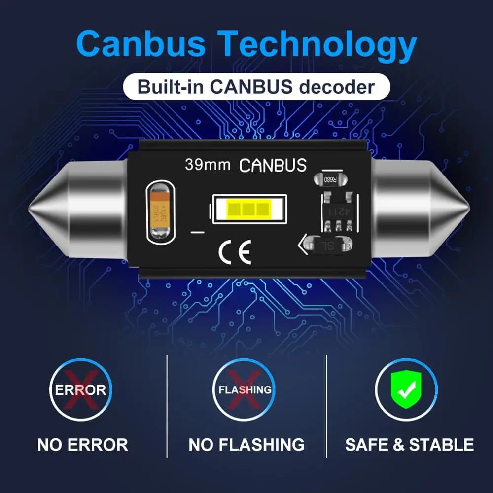 Ampoule Led Canbus C5W C10W, 1 pièce, puces CSP, 31mm 36mm 39mm 41mm, lumière de feston de voiture,