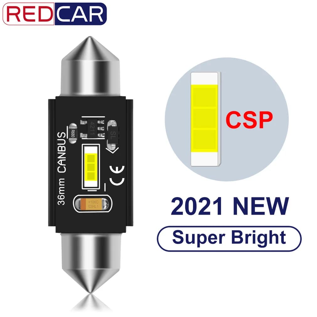 Ampoule Led Canbus C5W C10W, 1 pièce, puces CSP, 31mm 36mm 39mm 41mm, lumière de feston de voiture,
