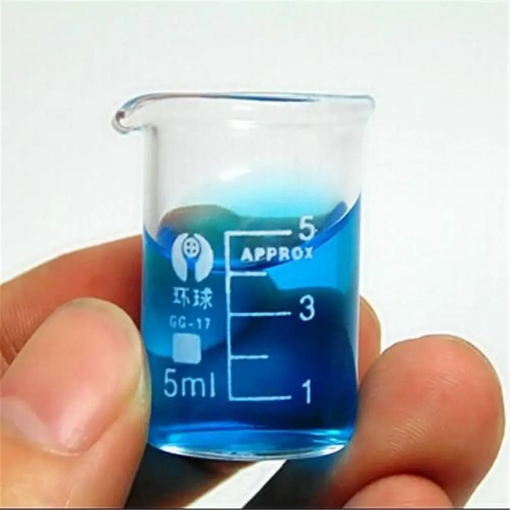 Nouveau 5 pièces capacité 5ml bécher de forme basse laboratoire de chimie verre Borosilicate bécher