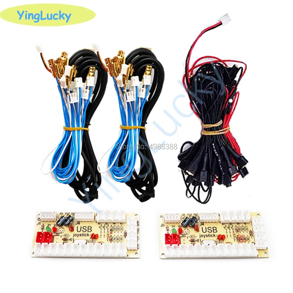 Nouveau Kit d'arcade de Joysticks de bricolage 2 joueurs encodeur USB avec Joystick SANWA LED bouton