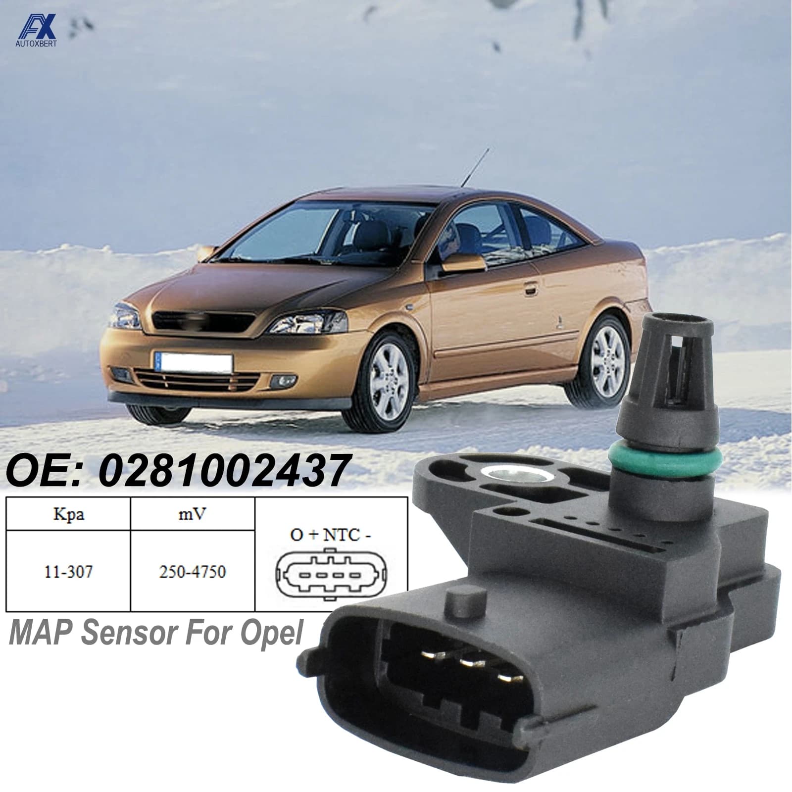 Capteur MAP de pression d'air du collecteur d'admission Boost Turbo 0281002437 Pièce de voiture po