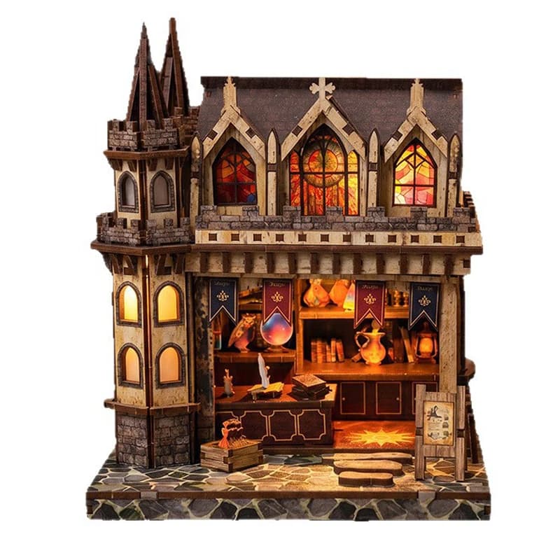 Kits de figurines miniatures en bois DIY, maison magique, mini maison avec meubles, pour cadeaux d'a
