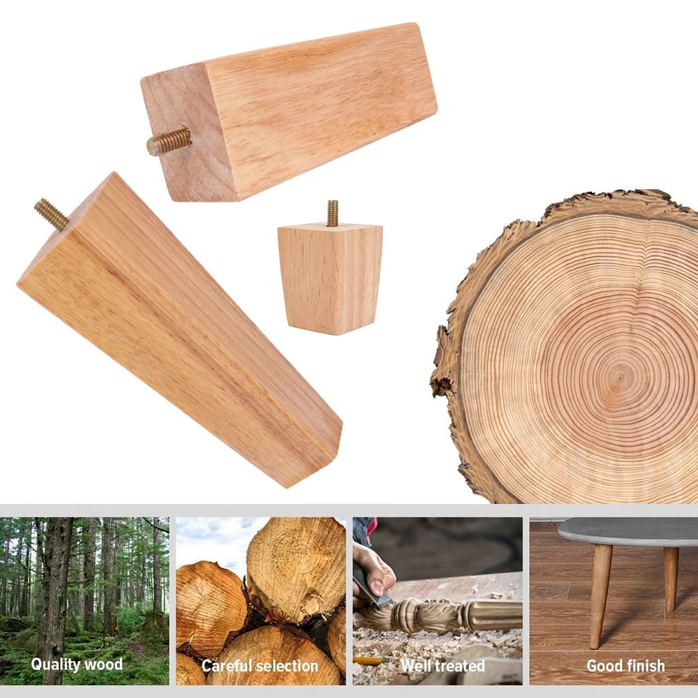 4 pièces pieds de meubles carrés 6/10/15cm pieds de meubles en bois massif lit canapé Table pieds ch