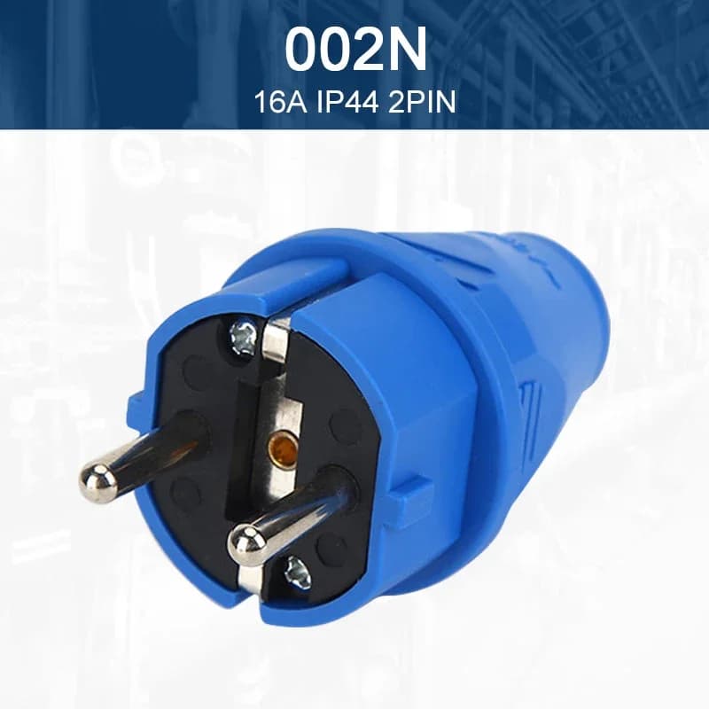 Prise industrielle 16 ampères 2 broches + prise 220-240V, connecteur de câble électrique résistant a