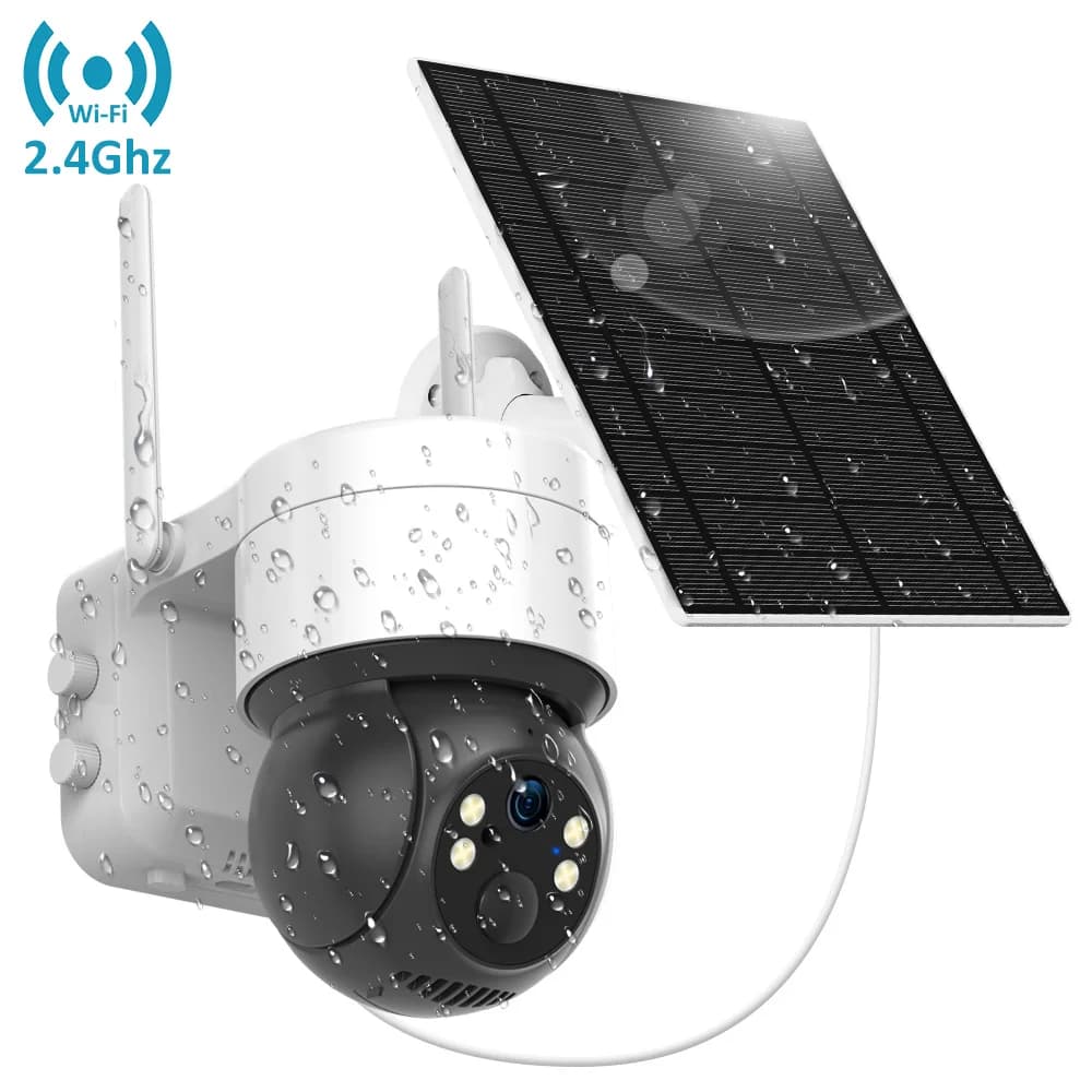 3MP Tuya SmartLife batterie solaire alimenté WiFi Surveillance extérieure sécurité PIR détection hum