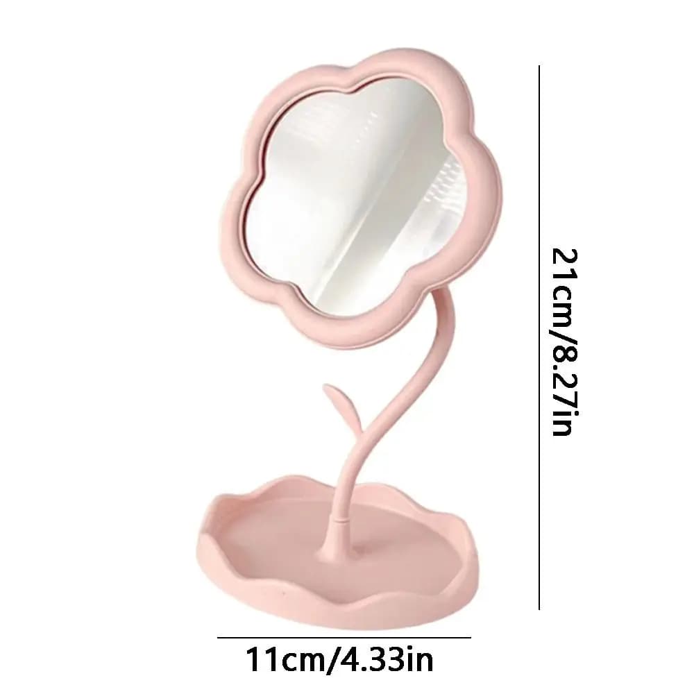 Miroir de maquillage de bureau en forme de tournesol, joli miroir de Dressing en forme de cœur pour