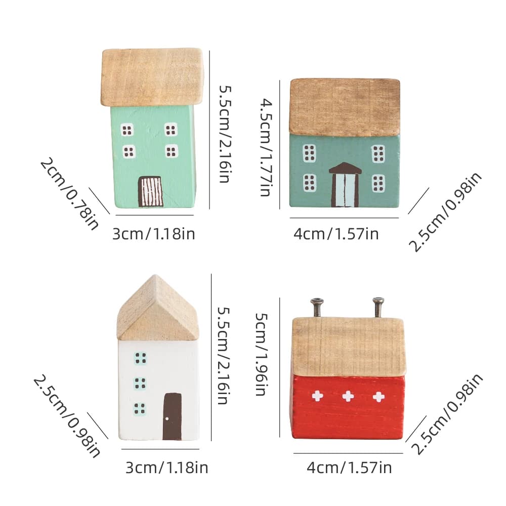 Petite maison en bois, ornement Miniature, Table de construction, articles de décoration de bureau,