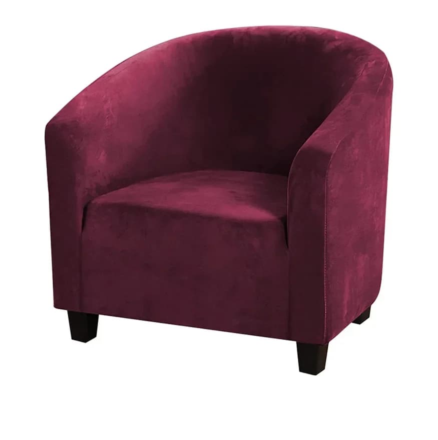 Housse de fauteuil club en velours,habillage étirable et amovible pour sofa de comptoir de bar, chai