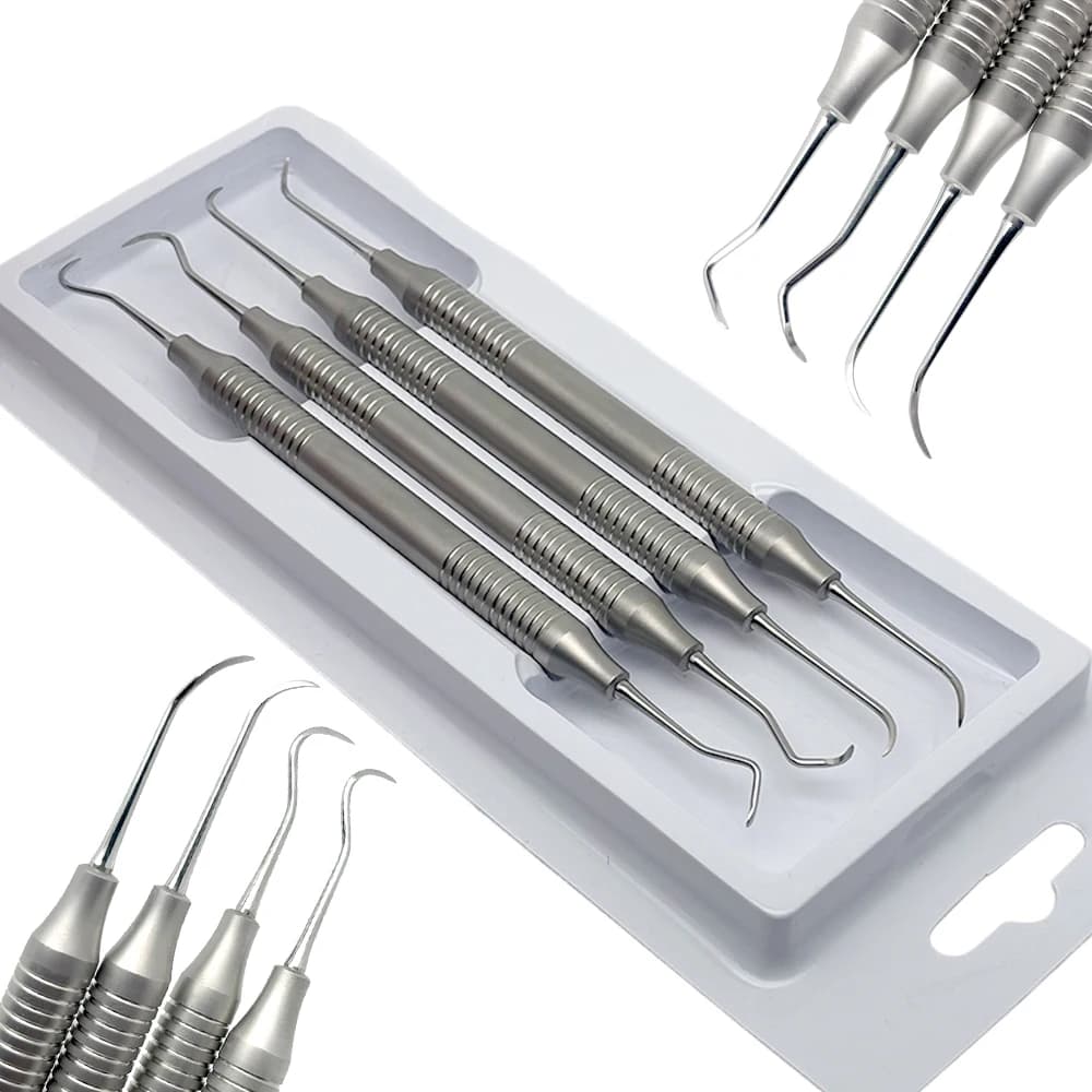 Kit de détartreur dentaire à Double extrémité en acier inoxydable, outil de nettoyage et d'examen de