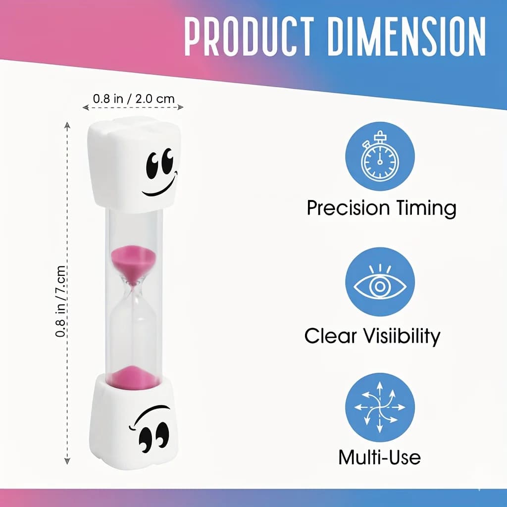 Minuteur de brosse à dents en forme de sablier « Smiling Teeth » de 2 minutes – Sablier mignon pour