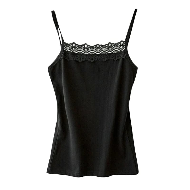 Camisole à bretelles spaghetti pour femmes, dentelle précieuse, caraco d'été, haut court, écharpe de