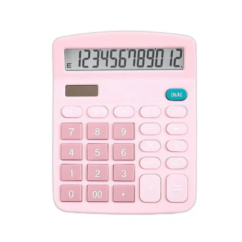 Calculatrice électronique à 12 chiffres, calculatrice solaire, double alimentation, pour la maison,