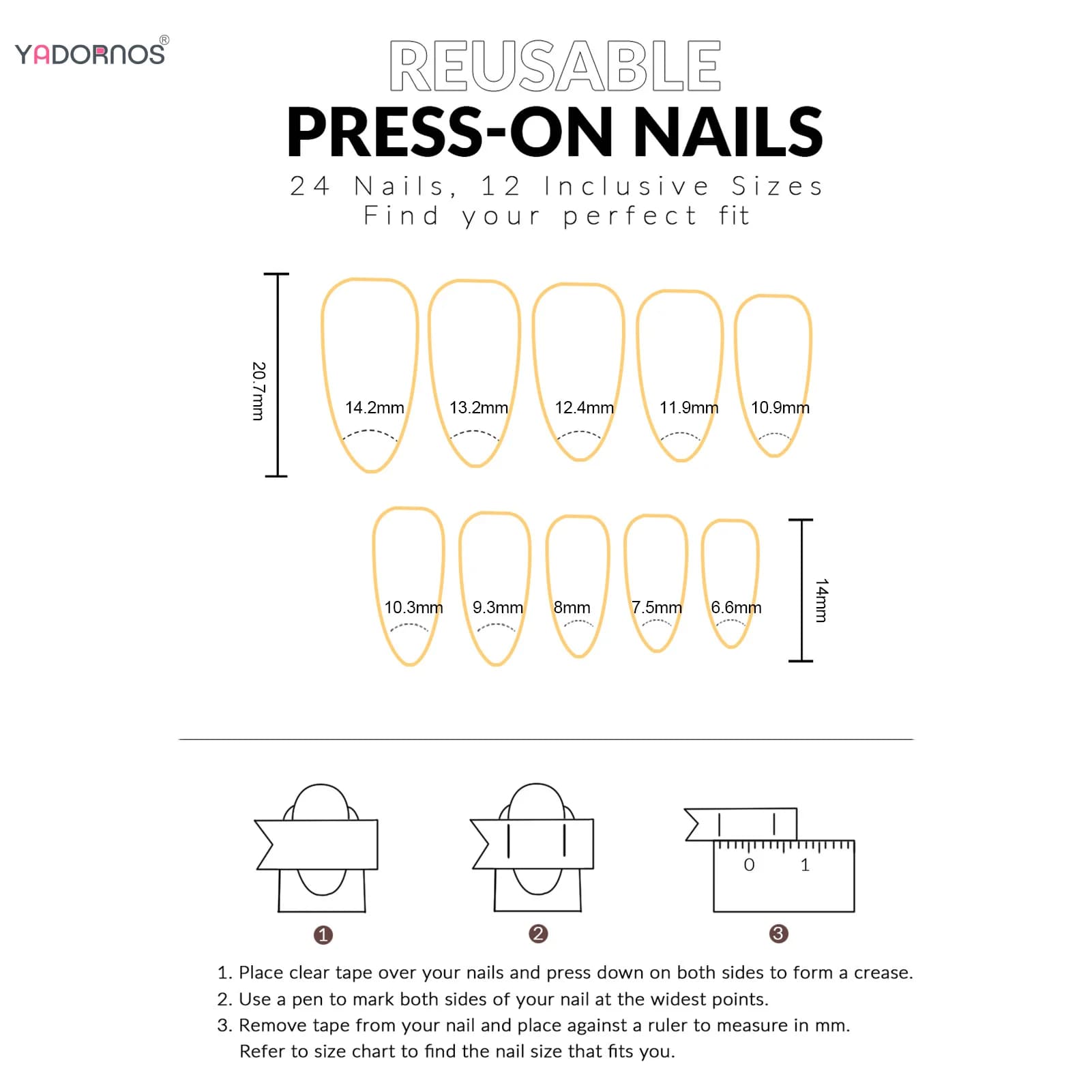 JoDecor-Faux ongles à imprimé zèbre rose, diamant flash, style français, presse sur N64.Star, Y2k, j