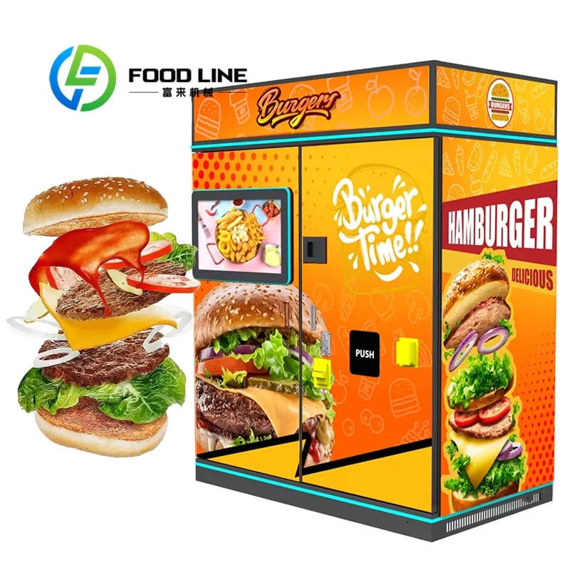 Machine de fabrication de hamburgers allemand, distributeur automatique de aliments chauds, produit