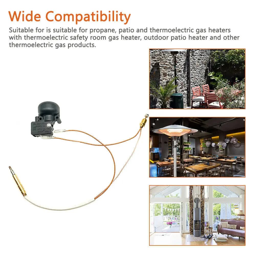 Thermocouple et interrupteur d'inclinaison pour interrupteur de décharge de chauffage, chauffage au