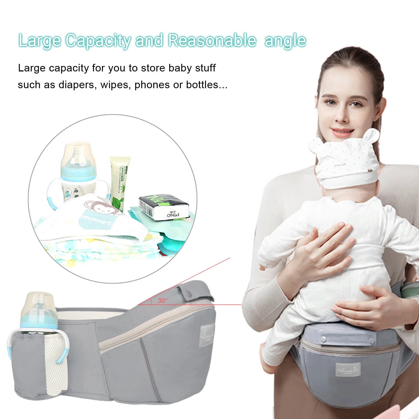 Porte-bébé ergonomique pour bébé, tabouret de taille multifonctionnel pour nouveau-né à tout-petit,