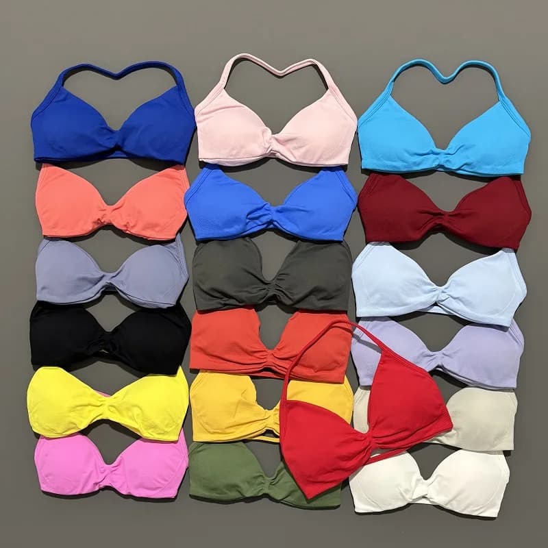 Soutien-gorge de Sport à bretelles dos nu Yoga soutien-gorge de gymnastique Scrunch push-up bonnets