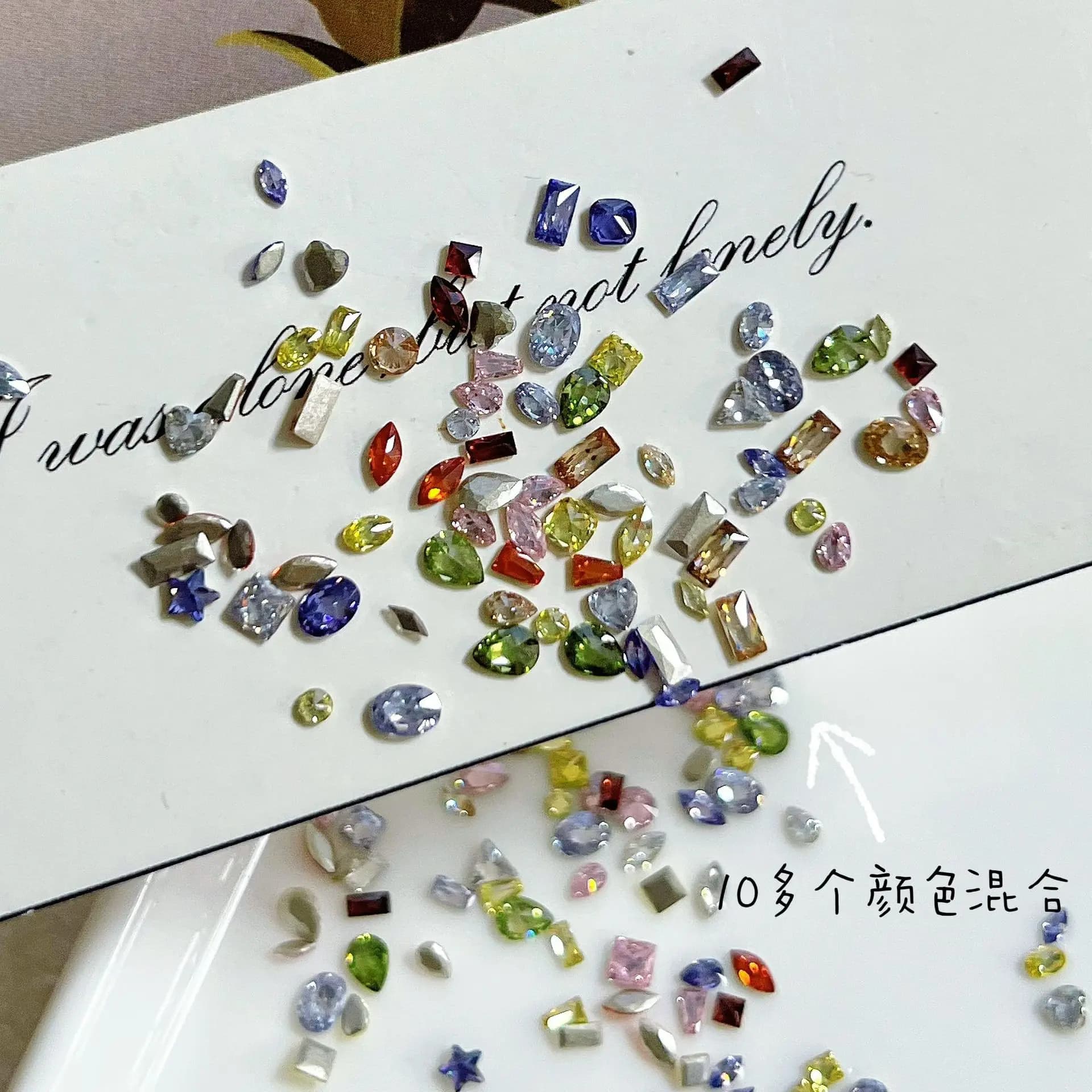 K9 perceuse à ongles Mini 5A Zircon diamant couleur mixte fond plat scintillant bord inversé Zircon
