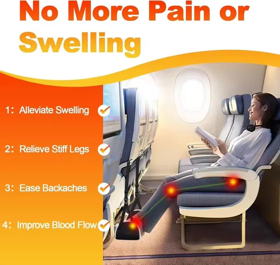 Repose-pieds réglable pour avion avec rembourrage en mousse à mémoire de forme épaisse, essentiels d