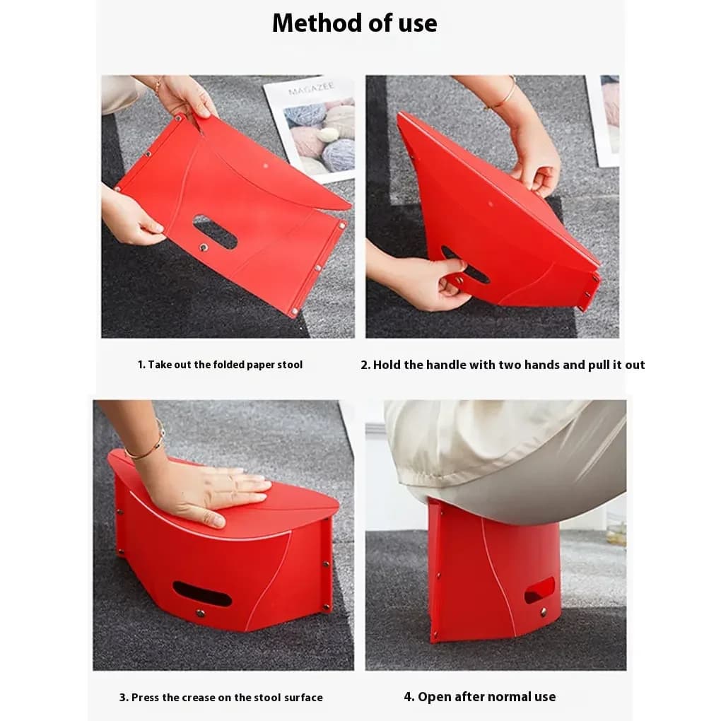 Chaises en plastique antidérapantes multifonctions, escabeau pliant Portable, panier à main pliable