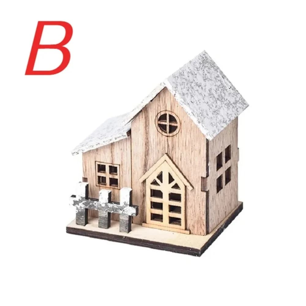 Lumière LED de noël maison en bois cabine lumineuse décorations de joyeux noël pour la maison bricol
