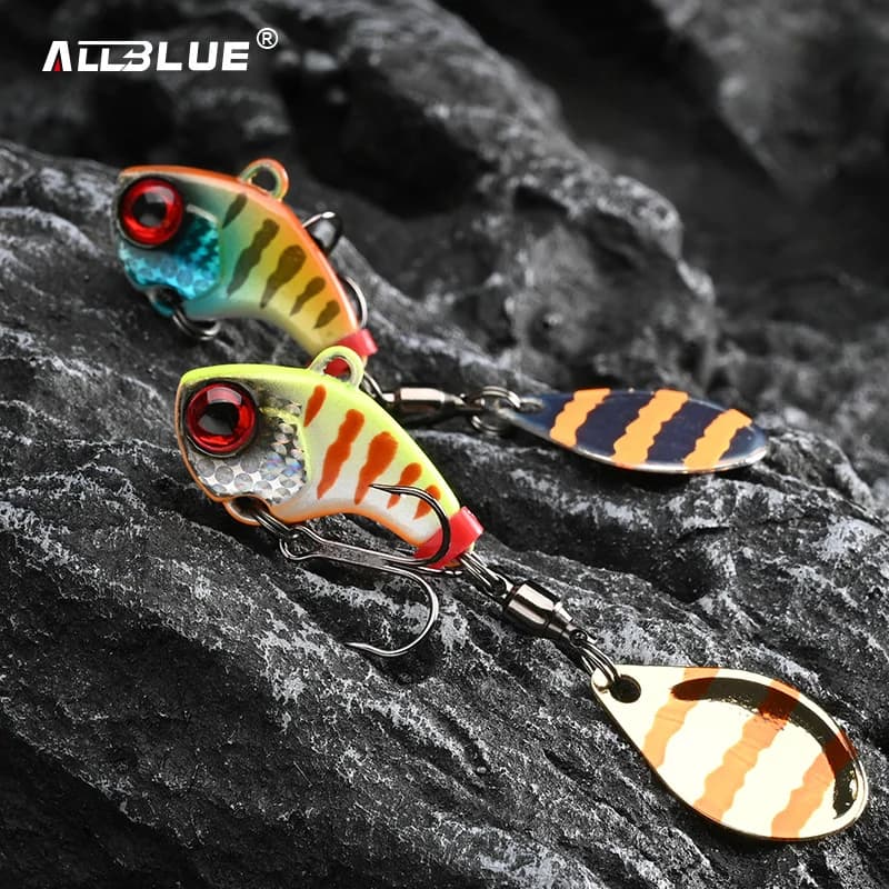 ALLBLUE CYCLONE Tail Spinner Metal Vib Shad Casting Shore Jig Vibration Jigging Blade Spoon Fishing