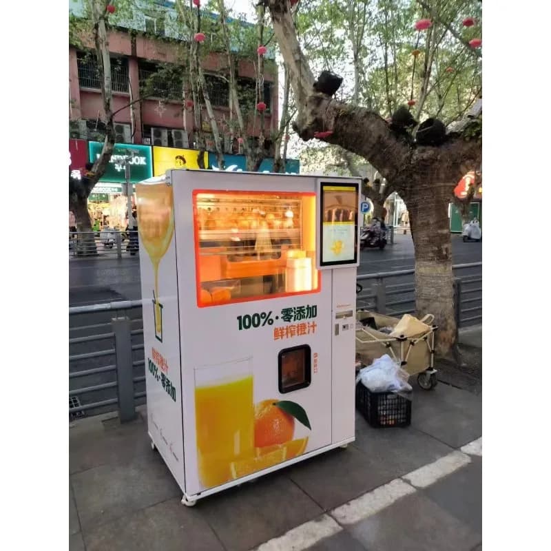 Distributeur automatique de jus d'orange personnalisé pour l'extérieur, 100 % sans additifs, jus d'o