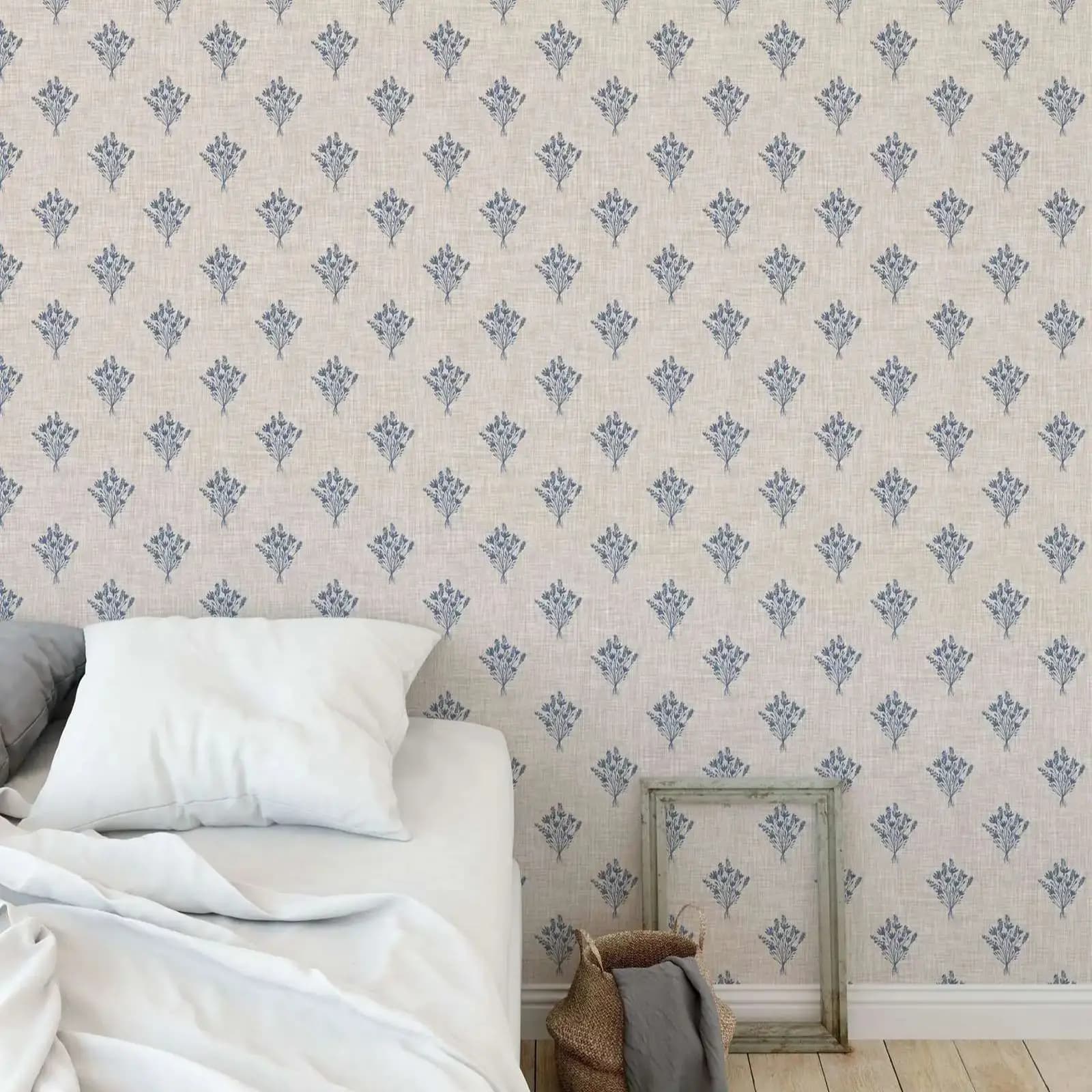 Papier peint de fond en lin de ferme, papier peint traditionnel Floral tendance pour la décoration d