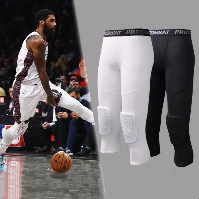 Pantalon court de sport pour hommes, Leggings de course rembourrés, jogging, Compression élastique,