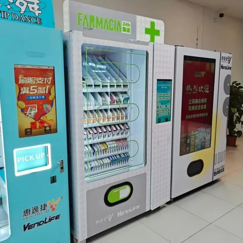 Distributeur automatique de médicaments sur commande, pharmacie en libre-service 24h/24 avec convoye