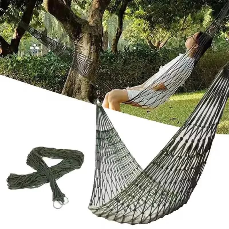Hamac multifonctionnel en nylon, ULen maille, pour dormir à l'extérieur, camping, parfait pour la re