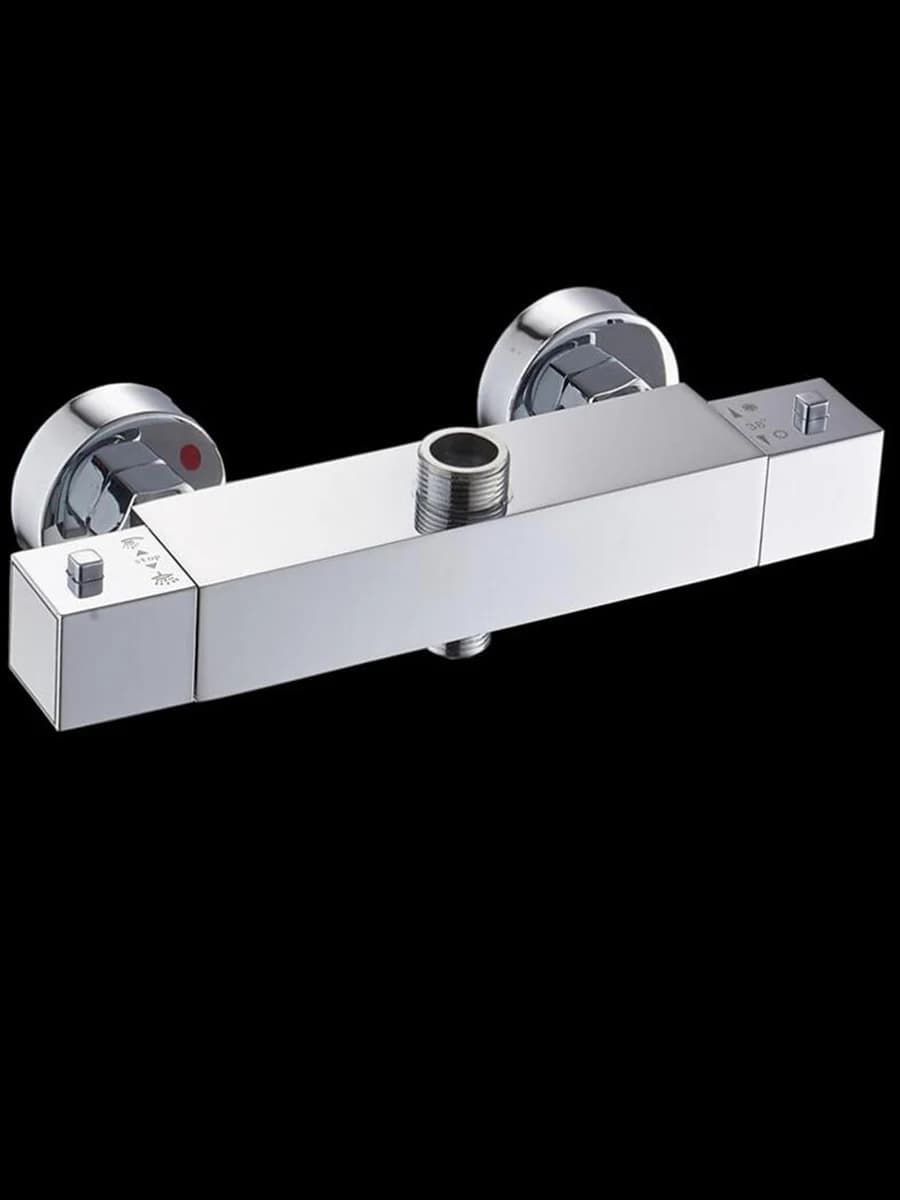 Robinets de douche thermostatiques chromés, mitigeur thermostatique de salle de bains, mélangeur de