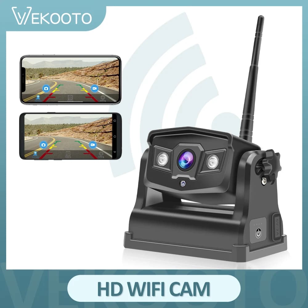 Caméra de recul magnétique sans fil avec vision nocturne IR, batterie aste pour camping-car, camion,
